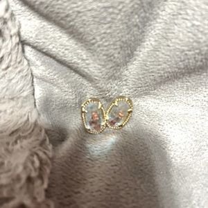 Ellie gold stud earrings in dichroic glass